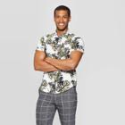 Men's Printed Short Sleeve Seersucker Button-down Shirt - Goodfellow & Co White