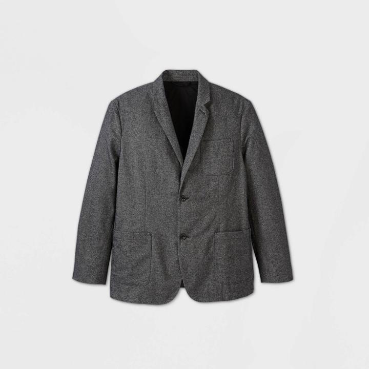 Men's Tall Standard Fit Kenwood Tweed Blazer - Goodfellow & Co Gray