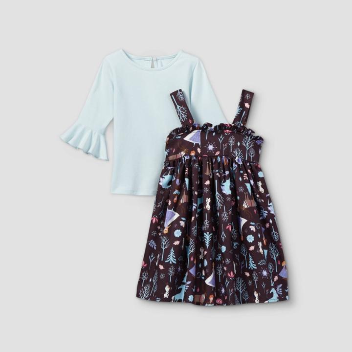 Disney X Pippa & Julie Toddler Girls' Disney Frozen Long Sleeve Empire Waist Dress