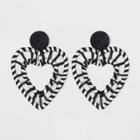 Sugarfix By Baublebar Intricate Heart Drop Earrings - Black/white, Women's