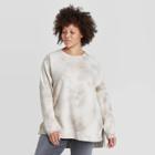Women's Plus Size Crewneck Fleece Tunic Sweatshirt - Universal Thread Ivory