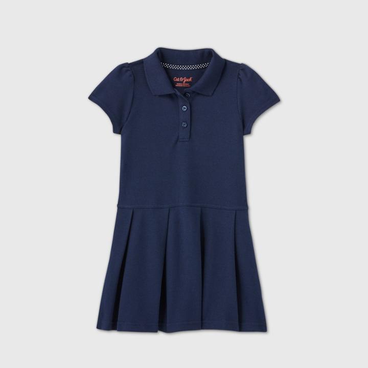 Petitetoddler Girls' Short Sleeve Pleated Uniform Tennis Dress - Cat & Jack Navy