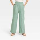 Women's High-rise Wide Leg Pants - A New Day Green