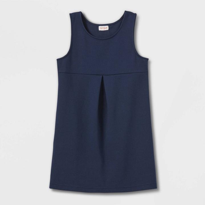 Girls' Solid Uniform Tank Knit Jumper - Cat & Jack Navy