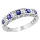 Target 4/5 Ct. T.w. Created Sapphire And Created White Sapphire Ring - Silver,