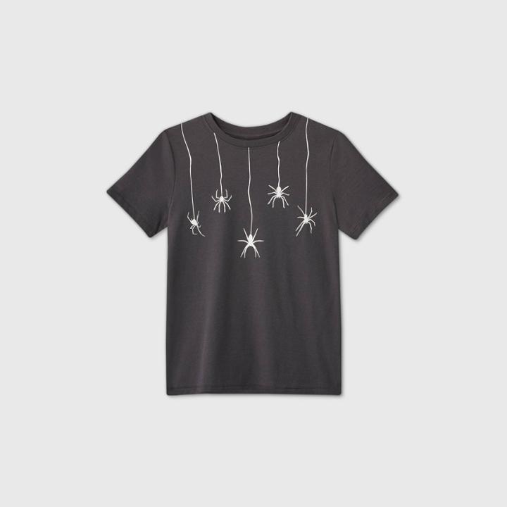 Boys' Halloween Short Sleeve 'spider' Graphic T-shirt - Cat & Jack Gray