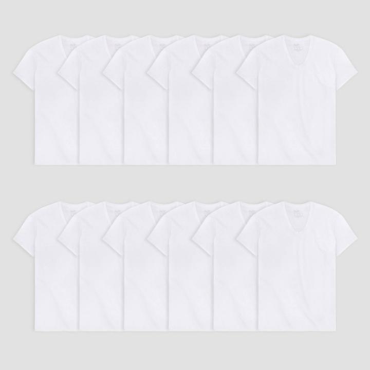 Fruit Of The Loom Men's 12pk V-neck Shirt - White