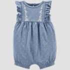 Baby Girls' Dot Romper - Just One You Made By Carter's Blue/white Newborn