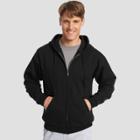 Hanes Men's Ecosmart Fleece Full Zip Hooded Sweatshirt - Black
