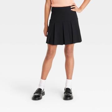Girls' Cheerleader Ponte Pleated Skirt - Art Class Black