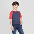 Boys' Baseball Short Sleeve T-shirt - Cat & Jack Blue/red