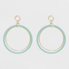 Target Large Circle Earrings - A New Day Green/silver