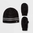 Baby Boys' Hat & Gloves Set - C9 Champion Black 12-24m, Boy's, Size: Small, Black Gray