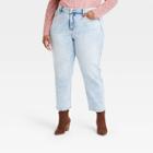 Women's Plus Size High-rise Ankle Straight Jeans - Ava & Viv Acid Wash
