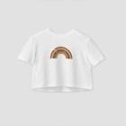 Women's Rainbow Cropped Lounge T-shirt - Colsie White