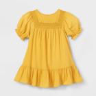 Toddler Girls' Solid Crochet Short Sleeve Dress - Cat & Jack Yellow