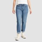 Denizen From Levi's Women's Mid-rise Slim Fit Boyfriend Cropped Jeans - Blue