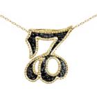 Target Women's Accent Round-cut Black Diamond Pave Set Capricorn Zodiac Pendant - Yellow