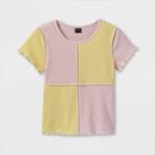Girls' Colorblock Short Sleeve T-shirt - Art Class Yellow/pink