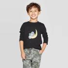 Toddler Boys' Astronaut On The Moon Graphic Long Sleeve T-shirt - Cat & Jack Black