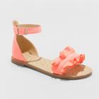 Girls' Gabby Two Piece Ruffle Sandals - Cat & Jack Coral (pink)