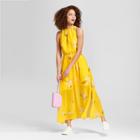 Women's Floral Print Sleeveless High Neck Maxi Sundress- A New Day - A New Day Yellow