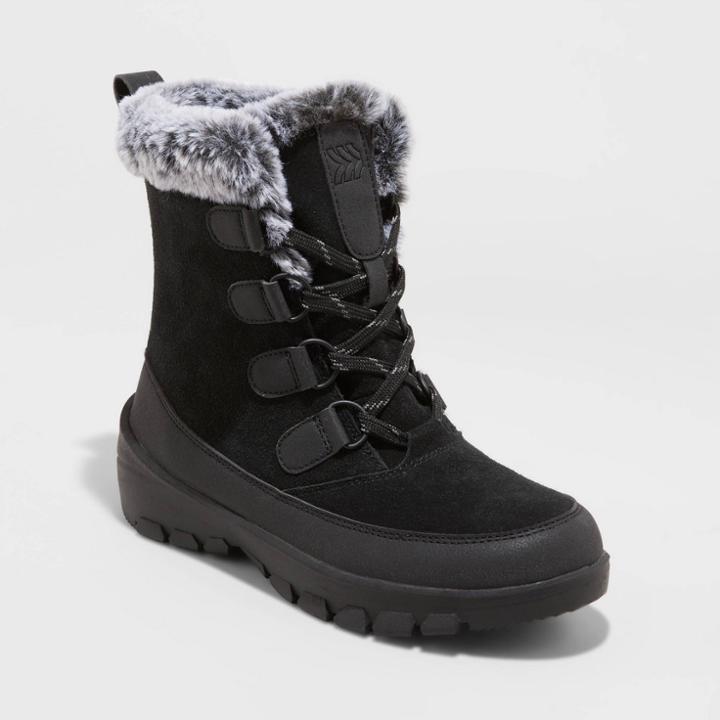 Women's Cathleen Wide Width Waterproof Winter Boots - All In Motion Black