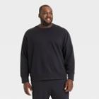 Men's Big & Tall Cotton Fleece Crewneck Sweatshirt - All In Motion Black