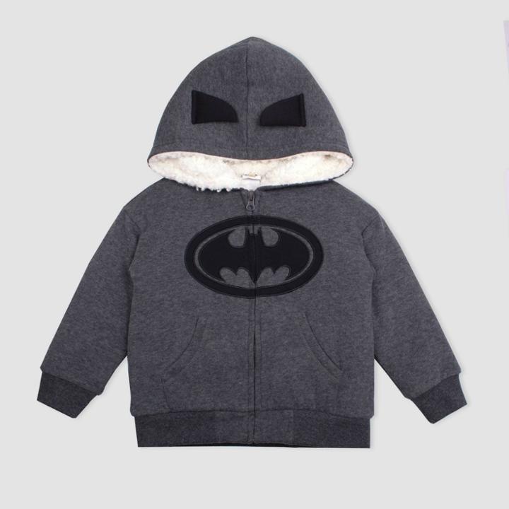 Toddler Boys' Warner Bros Dc Comics Hooded Sweatshirt - Heather Charcoal 5t, Boy's, Gray