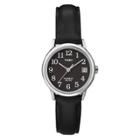 Women's Timex Easy Reader Watch With Leather Strap - Silver/black T2n525jt,