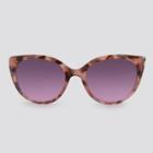 Animal Print Cateye Plastic Metal Combo Sunglasses - A New Day Pink, Women's, Grey/pink