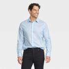 Men's Standard Fit Performance Dress Long Sleeve Button-down Shirt - Goodfellow & Co Dark Blue