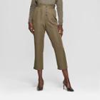 Women's Relaxed Button Front Ankle Trouser - Who What Wear Olive (green)