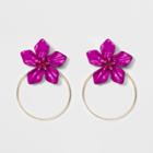 Sugarfix By Baublebar Flowers Hoop Earrings - Purple, Girl's