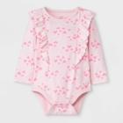 Baby Girls' Heart Long Sleeve Bodysuit - Cat & Jack Pink Newborn