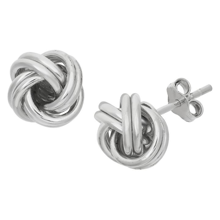 Tiara Love Knot Earrings In Sterling