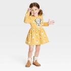 Toddler Girls' Disney Minnie Mouse Solid Sweatshirt Dress - Yellow