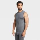 Men's Sleeveless Fitted Muscle T-shirt - All In Motion Gray S, Men's,