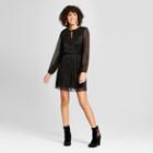 Women's Metallic Bodre Fit & Flare Dress - Xhilaration Black