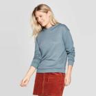 Women's Any Day Casual Fit Long Sleeve Snit Hoodie - A New Day Teal