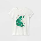 Girls' 'christmas Unicorn' Short Sleeve Graphic T-shirt - Cat & Jack Light Cream Xs,