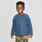 Toddler Boys' Textured Long Sleeve T-shirt - Art Class Washed Black 18m, Toddler Boy's, Blue