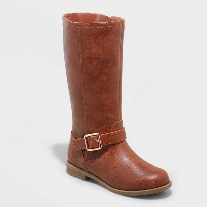 Girls' Luz Zipper Riding Boots - Cat & Jack Cognac
