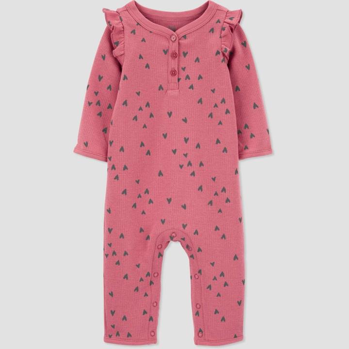 Baby Girls' Hearts Romper - Just One You Made By Carter's Pink Newborn
