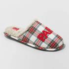 Men's Papa Elf Plaid Slide Slippers - Wondershop S,