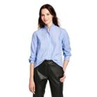 Women's Striped Long Sleeve Button-down Shirt - Nili Lotan X Target Blue