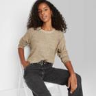 Women's Long Sleeve Waffle T-shirt - Wild Fable Olive Green