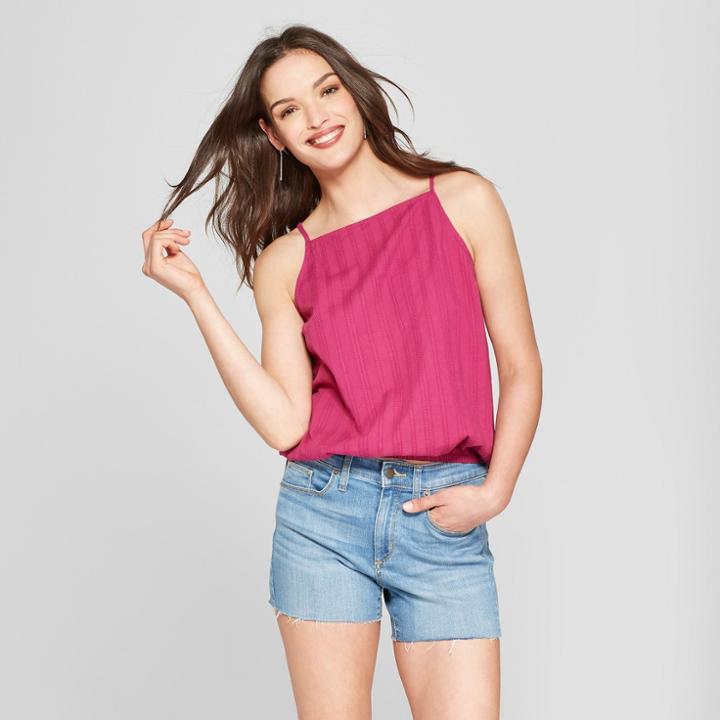 Women's Square Neck Tank - Universal Thread Pink