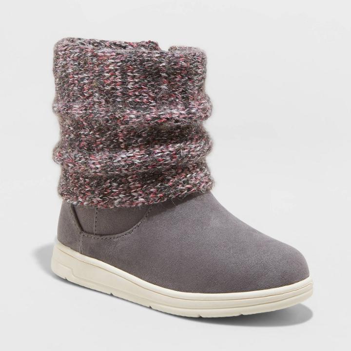 Toddler Girls' Genna Booties - Cat & Jack Gray