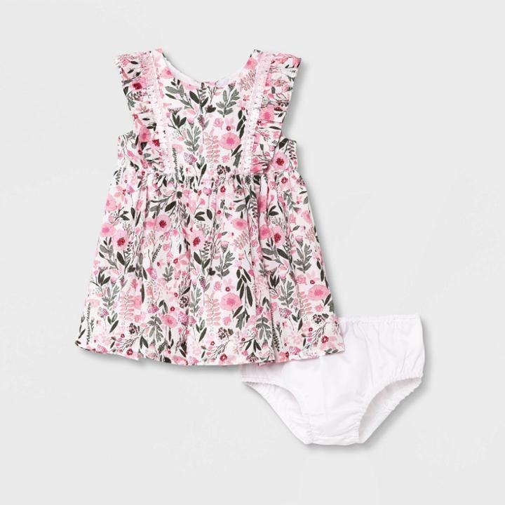 Mia & Mimi Baby Girls' Floral Dress - Pink Newborn